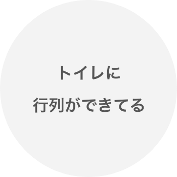 トイレに行列ができてる